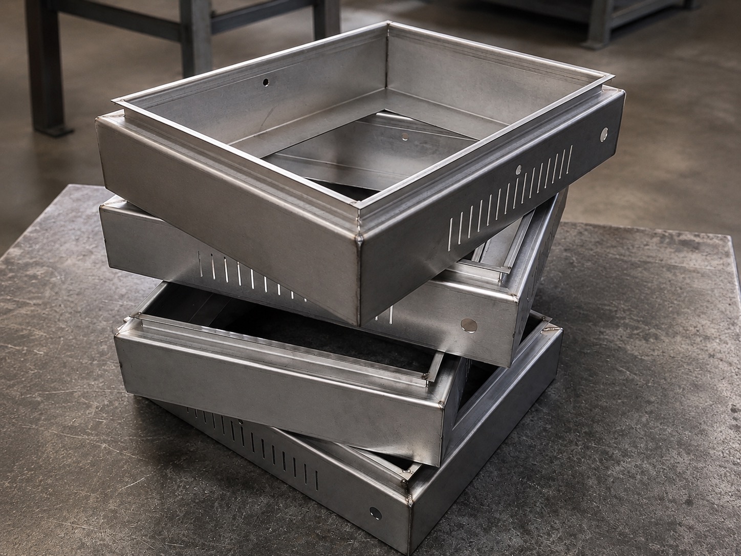 Stacked stainless steel enclosures fabricated by SSH Automation